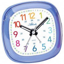 Atlanta Wecker Kinderwecker Quarz blau leise Lernwecker für Kinder