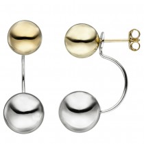 JOBO Ohrhänger Kugel 925 Silber bicolor vergoldet Ohrringe Ohrstecker
