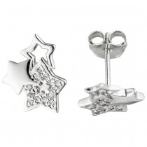 JOBO Ohrstecker Stern Sterne 925 Sterlingsilber 26 Zirkonia