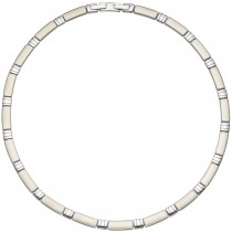JOBO Collier Halskette Halsreif Edelstahl teil matt 47cm Kette