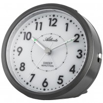 Atlanta Wecker Quarz analog anthrazit leise ohne Ticken mit Licht
