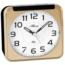 Atlanta Wecker Quarz analog golden leise ohne Ticken mit Licht Snooze