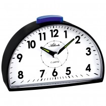 Atlanta Wecker Quarz analog schwarz halbrund mit Glockensignal