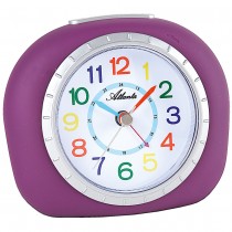 Atlanta Wecker für Kinder Kinderwecker violett lila leise ohne Ticken