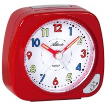 Atlanta Wecker für Kinder Quarz Kinderwecker rot leise ohne Ticken