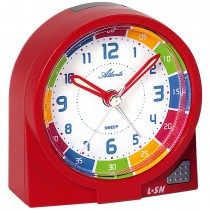 Atlanta Wecker Kinderwecker rot leise ohne Ticken Lernwecker für Kinder