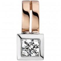 JOBO Anhänger 375 Rotgold bicolor 1 Zirkonia