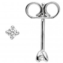 JOBO Ohrstecker 585 Weißgold 2 Diamanten Brillanten Ohrringe