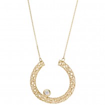 Collier Halskette 750 Gelbgold 1 Diamant Brillant 45cm