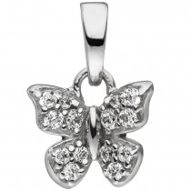 JOBO Kinder Anhänger Schmetterling 925 Sterlingsilber mit Zirkonia