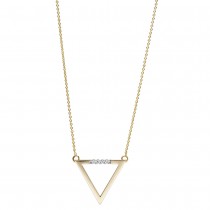 Collier Halskette Dreieck 585 Gelbgold 5 Diamanten Brillanten 42cm Kette