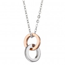 JOBO Collier Kette mit Anhänger 375 Weißgold Rotgold bicolor 45cm Halskette