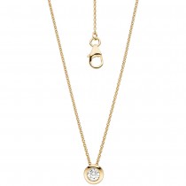 Collier Kette mit Anhänger 585 Gelbgold 1 Diamant Brillant 45cm