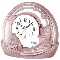 Tischuhr Quarz mit Pendel rosa roségold farben mit Weckfunktion weiß