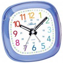 Atlanta Wecker Kinderwecker Quarz blau leise Lernwecker für Kinder