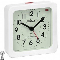 Atlanta Wecker Funk Funkwecker weiß eckig mit Licht Snooze