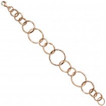 JOBO Armband mit großen Gliedern 925 Sterlingsilber rotgold vergoldet 19cm