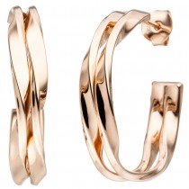 JOBO Halbcreolen 925 Sterlingsilber rotgold vergoldet Ohrringe Creolen