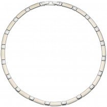 JOBO Collier Halskette Halsreif Edelstahl teil matt 47cm Kette