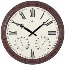 Atlanta Wanduhr Quarz analog rund antik vintage Hygrometer Thermometer