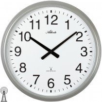 Atlanta Wanduhr Funk Funkwanduhr analog silbern rund schlicht