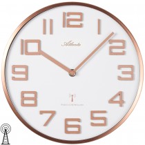 Atlanta Wanduhr Funk Funkwanduhr analog rotgold farben rund