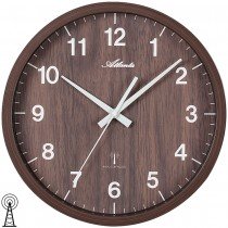 Atlanta Wanduhr Funk analog braun dunkelbraun Holz-Optik