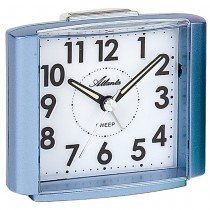 Atlanta Wecker Quarz analog blau hellblau leise ohne Ticken mit Licht