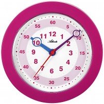 Atlanta Wanduhr für Kinder Kinderwanduhr Lernuhr pink leise ohne Ticken