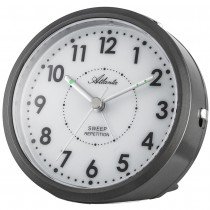 Atlanta Wecker Quarz analog anthrazit leise ohne Ticken mit Licht