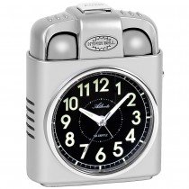 Atlanta Wecker Quarz silbern mit Licht Snooze Glockensignal