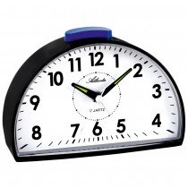 Atlanta Wecker Quarz analog schwarz halbrund mit Glockensignal