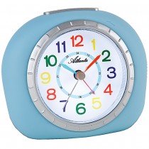 Atlanta Wecker für Kinder Kinderwecker hellblau blau leise ohne Ticken