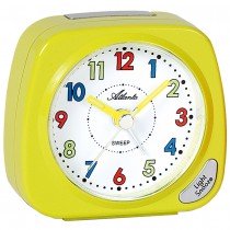 Atlanta Wecker für Kinder Quarz Kinderwecker gelb leise ohne Ticken