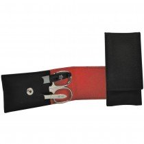 Pfeilring Maniküretui VEGAN schwarz rot 3-teilige Bestückung Maniküre Set