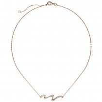 JOBO Collier Halskette 925 Sterlingsilber rotgold vergoldet mit 6 Zirkonia 45cm