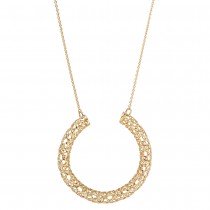 Collier Kette mit Anhänger Geflecht 750 Gelbgold 45cm