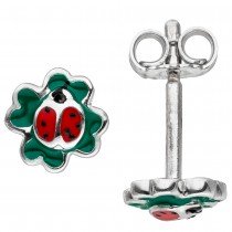 JOBO Kinder Ohrstecker Marienkäfer 925 Sterlingsilber Ohrringe