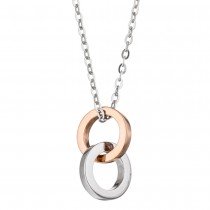 JOBO Collier Kette mit Anhänger 375 Weißgold Rotgold bicolor 45cm Halskette