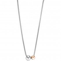 Collier Kette mit Anhänger Kugeln Edelstahl bicolor 8 Zirkonia 45cm