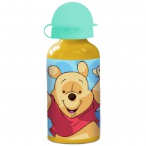 Winnie The Pooh Kinder Trinkflasche aus Aluminium gelb türkis 400ml