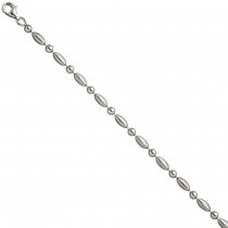 Armband 925 Sterling Silber teil matt 19cm