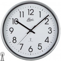 Magic Wanduhr Funk Funkwanduhr analog silbern rund schlicht