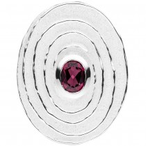 Anhänger oval 925 Sterlingsilber matt 1 Rhodolit rot