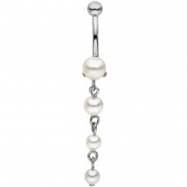 JOBO Bauchnabel Piercing Edelstahl mit SWAROVSKI® ELEMENTS 48mm
