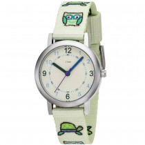 Kinder Armbanduhr Eule Eulen hellgrün grün Quarz Analog
