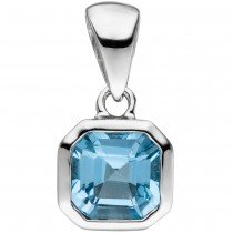 JOBO Anhänger 925 Sterlingsilber 1 Blautopas hellblau blau