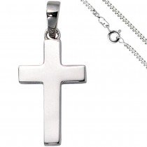 Anhänger Kreuz 925 Silber Kreuzanhänger Silberkreuz mit Kette 50cm