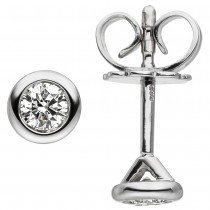Ohrstecker 585 Weißgold 2 Diamanten Brillanten