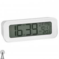 Wecker Funk Funkwecker digital weiß mit Licht Digitalwecker